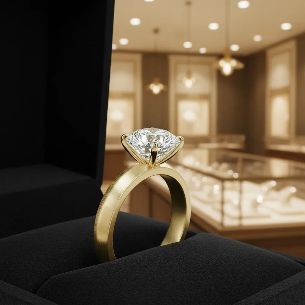 Gold ring with diamond