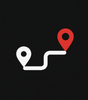 Route with a red and white pin logo.